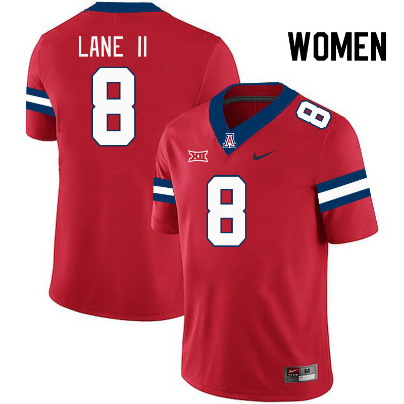 Women #8 Sterling Lane II Arizona Wildcats Big 12 Conference College Football Jerseys Stitched-Red